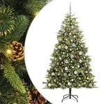 vidaXL K&uuml;nstlicher klappbarer Weihnachtsbaum mit Tannenzapfen 180 cm