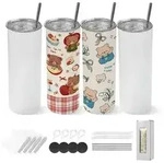 VEVOR Sublimationsbecher 4 Stk. (591 mL), Sublimationstumblers aus Edelstahl mit