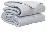 vidaXL Ganzjahresbettdecke Silber 135 x 200 cm Satin und Mikrofaser