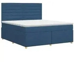 vidaXL Boxspringbett mit Matratze mit Kopfteil Blau 140 x 200 cm Stoff
