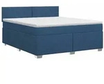 vidaXL Boxspringbett mit Matratze mit Kopfteil Blau 140 x 190 cm Stoff