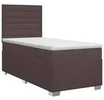 vidaXL Boxspringbett mit Matratze Dunkelbraun 100 x 200 cm Stoff