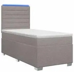 vidaXL Boxspringbett mit Matratze mit Kopfteil Taupe 90 x 190 cm Stoff