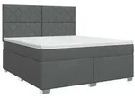 vidaXL Boxspringbett mit Matratze Dunkelgrau 140 x 190 cm Stoff