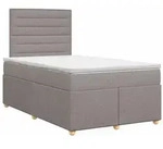 vidaXL Boxspringbett mit Matratze Taupe 120 x 190 cm Stoff
