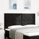 vidaXL LED Kopfteil Diamantblock Design Schwarz 180 cm Samt