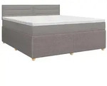 vidaXL Boxspringbett mit Matratze Taupe 180 x 200 cm Stoff
