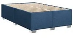 vidaXL Boxspringbett mit Matratze mit Kopfteil Blau 120 x 200 cm Stoff