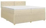 vidaXL Boxspringbett mit Matratze Creme 200 x 200 cm Stoff