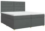 vidaXL Boxspringbett mit Matratze Dunkelgrau 200 x 200 cm Stoff