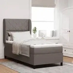 vidaXL Boxspringbett mit Matratze Taupe 90x190 cm Stoff