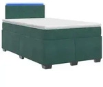 vidaXL Boxspringbett mit Matratze und LED Dunkelgr&uuml;n 120 x 190 cm Samt