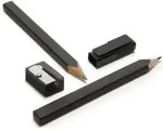 Bleistift-Set schwarz VE=2 Stifte, 1 Kappe, 1 Anspitzer