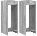 vidaXL Pflanzenst&auml;nder mit Regal 2 pcs Graues Sonoma 30 x 30 x 80 cm