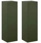 vidaXL Pflanzenst&auml;nder 2 pcs Olivgr&uuml;n 30 x 30 x 100 cm Stahl