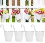KINGLAKE 4 St&uuml;ck 10cm Blument&ouml;pfe zum Aufh&auml;ngen H&auml;ngend,Wei&szlig; Blumentopf