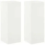 vidaXL Pflanzenst&auml;nder 2 pcs Wei&szlig; 30 x 30 x 80 cm Stahl