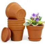 Blumentopf 6er Set Plastik Untersetzer Terrakotta 7IN