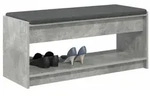 vidaXL Flurbank mit Kissen mit Regal Betongrau 103 x 38 x 45 cm