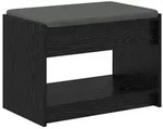 vidaXL Flurbank mit Kissen mit Regal Schwarze Eiche 63 x 38 x 45 cm