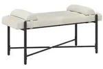 vidaXL Knopfgepolsterte Bank mit Kissen Creme 110 x 40 x 46 cm Samt