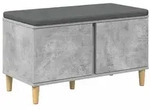 vidaXL Flurbank mit Kissen mit Speicher Betongrau 80 x 38 x 46 cm