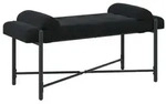 vidaXL Knopfgepolsterte Bank mit Kissen Schwarz 110 x 40 x 46 cm Samt