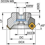 Planfr&auml;ser ISO 125A08R-S45SN12Z-C D.40mm Rechtslauf Schneid-D.140mm PRAMET