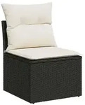 vidaXL Sofa Set 6 stk. Schwarz und Cremewei&szlig; Polyrattan und Stahl
