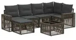 vidaXL Gartensofa-set 7 pcs Grau und Dunkelgrau Poly-Rattan