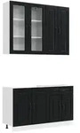 vidaXL K&uuml;cheneinheit KALMAR 4 pcs Schwarz Holzwerkstoff
