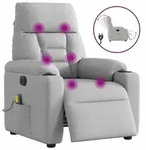 vidaXL Massagesessel Elektrisch Wolkengrau Stoff