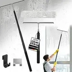Ausziehbarer Duschabzieher Langer Stiel 43-153cm Schwarz Edelstahl