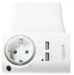 LogiLink 4 in 1 Socket - Netzteil - 3 Ausgabeanschlussstellen (CEE 7/4, 2 x USB)