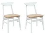 vidaXL Esszimmerst&uuml;hle 2 pcs Wei&szlig; 42 x 47.5 x 81 cm Massives Gummiholz