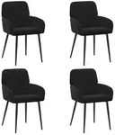 vidaXL Esszimmerst&uuml;hle 4 pcs Samt (V) Schwarz 57 x 50 x 85 cm
