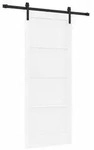 vidaXL Schiebet&uuml;r Wei&szlig; 83 x 202 cm Massives Kiefernholz