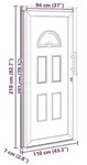 vidaXL Vordert&uuml;r Anthrazit 110 x 210 cm PVC