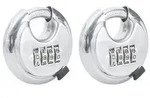 vidaXL Diskusschl&ouml;sser mit Schl&uuml;sseln 2 pcs Silber 7 x 2,3 x 7 cm