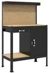 vidaXL Werkbank Schwarz 90 x 49 x 141 cm Sperrholz und Metall