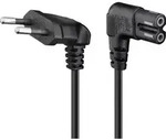 Goobay Euro Anschlusskabel, 1,5 m, Schwarz Eurostecker (Typ C, CEE 7/16) >