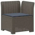vidaXL 1-Sitzer Garten-Sofa mit Kissen Rattan-Look PP Hellgrau