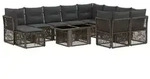 vidaXL Gartensofa-set 11 stk. Grau Poly-Rattan