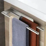 Handtuchstange selbstklebend ohne Bohren Edelstahl304 Silber Doppelt