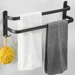 Handtuchhalter Handtuchstange schwarz matt Wand ohne Zwei Stangen 60cm