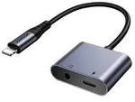 2-in-1 Audio-Adapter Joyroom SY-L01 Lightning auf 3.5mm + Lightning (schwarz)