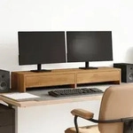 vidaXL Monitorst&auml;nder mit Schubladen Artisan-Eiche 100x27x15 cm