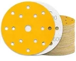 Schleifpapier 150mm Klett 15 Loch-Gelb 60 St&uuml;ck K&ouml;rnung 600