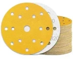 Schleifpapier 150mm 15Loch 15 Loch-Gelb 60 St&uuml;ck K&ouml;rnung 320
