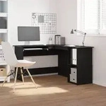 vidaXL Schreibtisch Schwarz Eiche 120x140x75 cm aus Holz